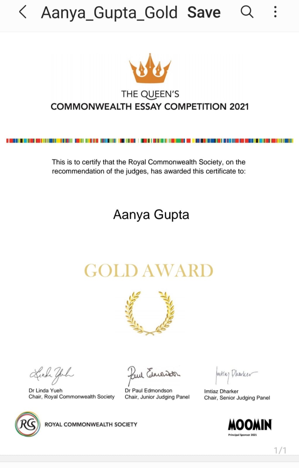 Forgotten Roar (QCEC gold award)