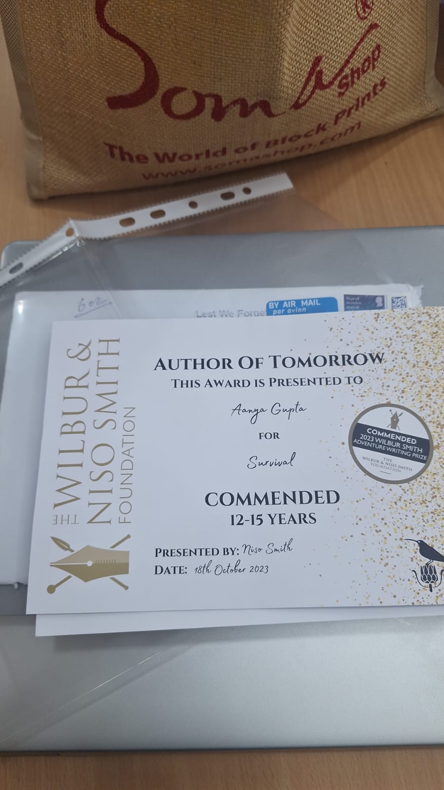 Survival- Wilbur Smith Commendation